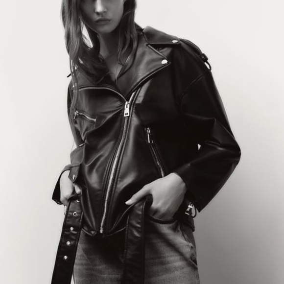Zara Oversized Faux Leather Jacket - Picture 1 of 10